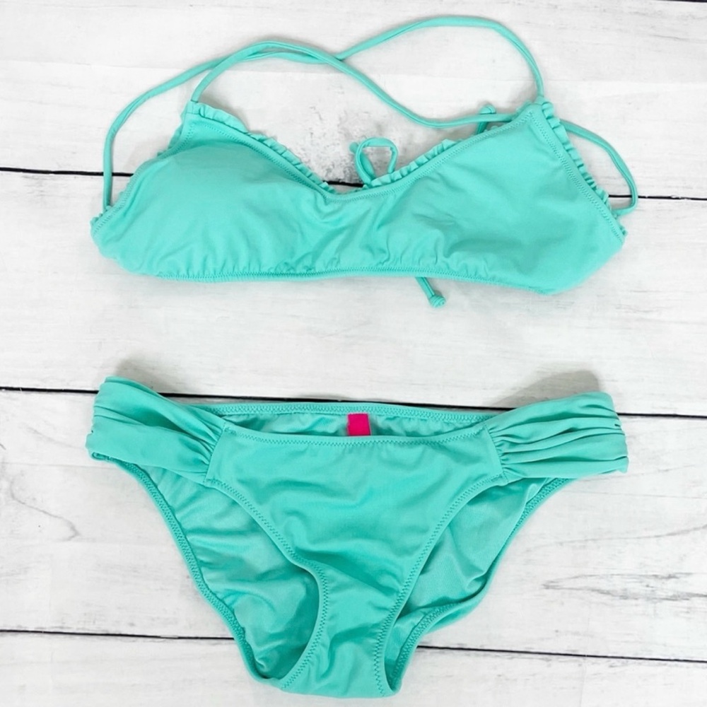 PINK Victoria Secret Aqua Green Bikini Set